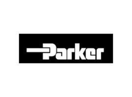 A black and white logo of the company parker.
