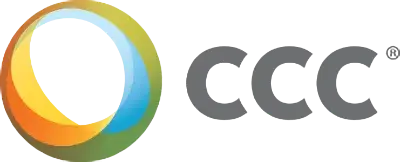 The image shows the CCC logo, featuring a circular design with gradient colors (yellow, green, orange, and blue) to the left of the bold gray letters "CCC," symbolizing expertise in employee benefits and compensation.